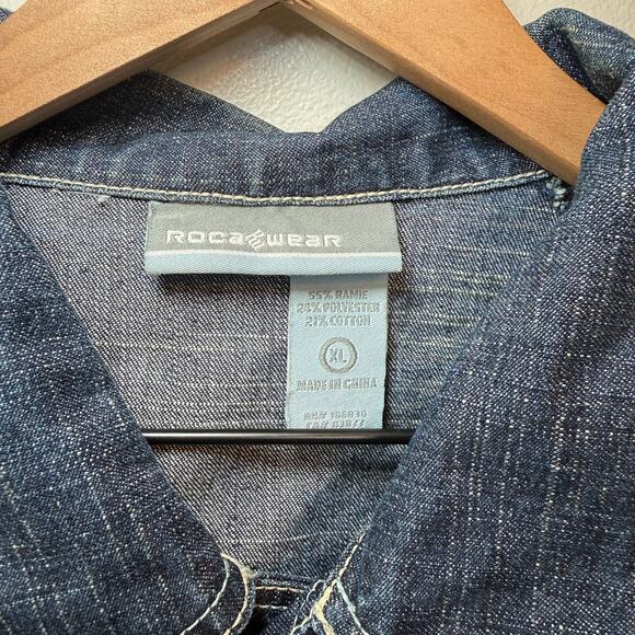 Vintage 90s Y2K Rocawear Men's Snap Front Denim Jacket Size X-Large - Picture 5 of 8